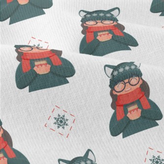 Cute Cat Fur Hat Girl Modern Jersey