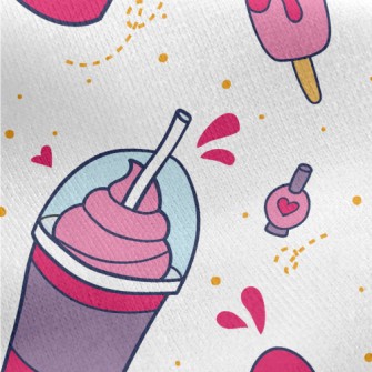 Strawberry Smoothie Popsicles Jersey Backed Fleece