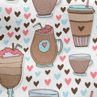 A Variety Of Coffee Drinks Jersey Backed Fleece