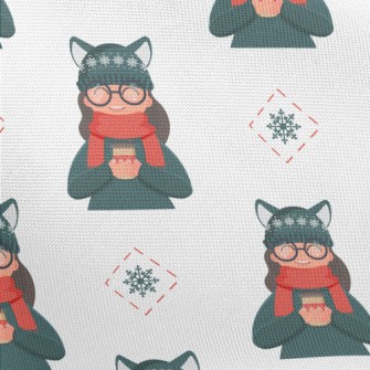 Cute Cat Fur Hat Girl Pongee