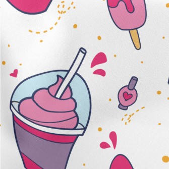 Strawberry Smoothie Popsicles Lightweight Cotton Poplin