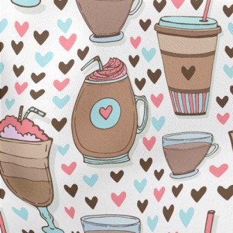 A Variety Of Coffee Drinks Lightweight Cotton Poplin