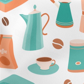 Fresh And Delicious Coffee Lightweight Cotton Poplin