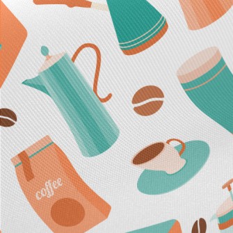 Fresh And Delicious Coffee Midweight Cotton Poplin