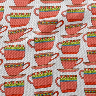 Ethnic Style Teacup Set Birdseye Piqué