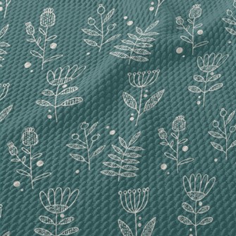 Simple Lines Flowers Birdseye Piqué