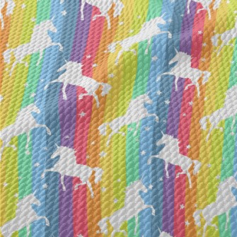 Rainbow Star Unicorn Birdseye Piqué