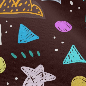 Chalk Doodle Clouds Chiffon