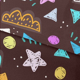 Chalk Doodle Clouds Waterproof Oxford