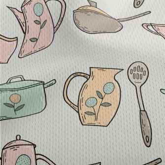 Country Style Tea Set Athletic Mesh Flat Back