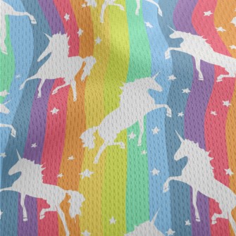 Rainbow Star Unicorn Athletic Mesh Flat Back