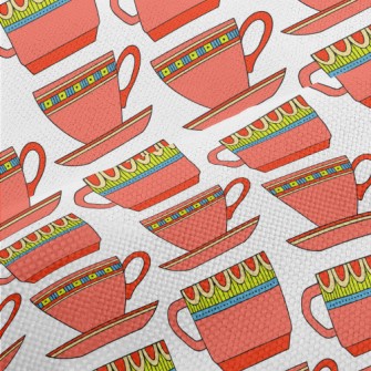 Ethnic Style Teacup Set Performance Linen