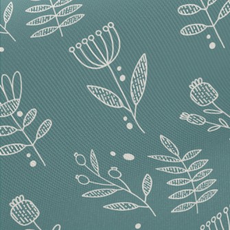 Simple Lines Flowers Twill