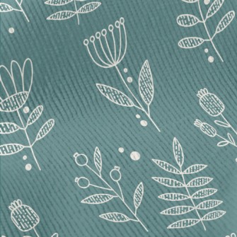 Simple Lines Flowers Standard Corduroy