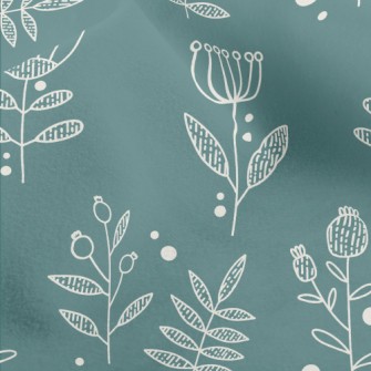 Simple Lines Flowers Micro Fleece