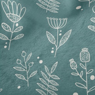 Simple Lines Flowers Minky