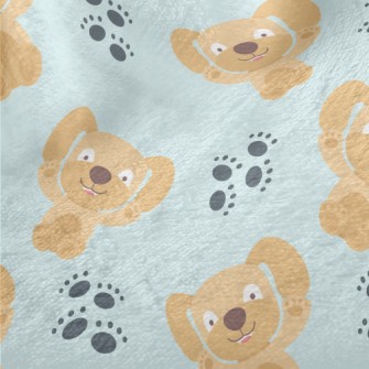 Big Eared Dog Footprints Minky