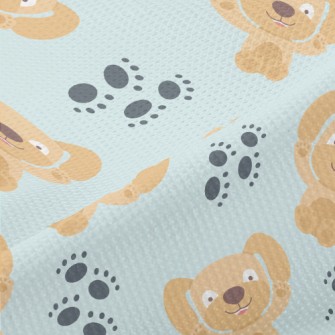 Big Eared Dog Footprints Piqué