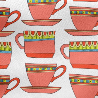 Ethnic Style Teacup Set Jersey Backed Fleece