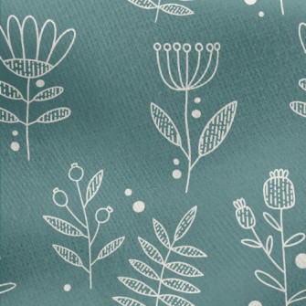 Simple Lines Flowers Jersey Backed Fleece