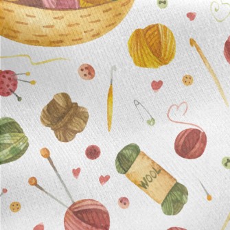 Watercolor Yarn Ball Jersey Backed Fleece