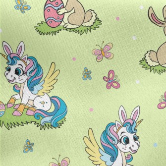 Rabbit And Unicorn Jersey Backed Fleece
