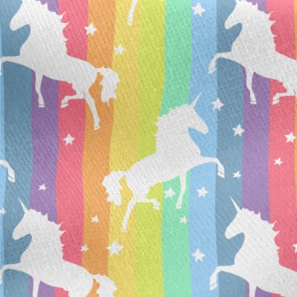 Rainbow Star Unicorn Jersey Backed Fleece