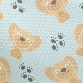 Big Eared Dog Footprints Pongee