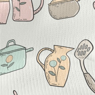 Country Style Tea Set Stretch Jersey