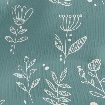 Simple Lines Flowers Stretch Jersey