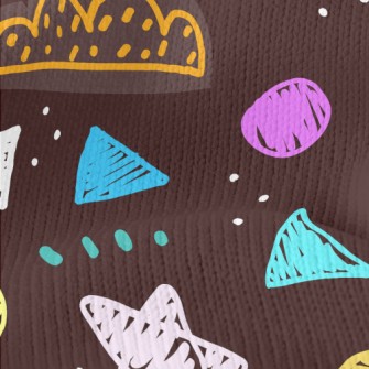 Chalk Doodle Clouds Stretch Jersey