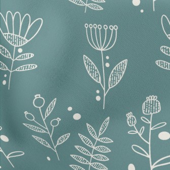 Simple Lines Flowers Lightweight Cotton Poplin