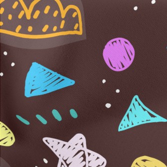 Chalk Doodle Clouds Lightweight Cotton Poplin