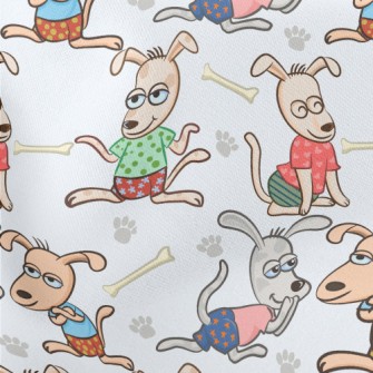 Dogs Whispering Lightweight Cotton Poplin