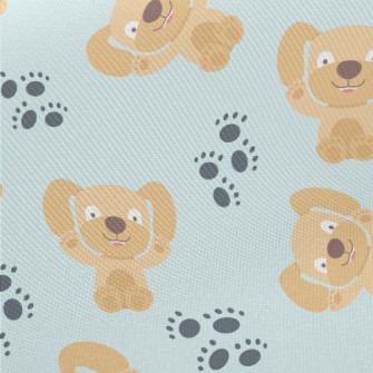 Big Eared Dog Footprints Midweight Cotton Poplin