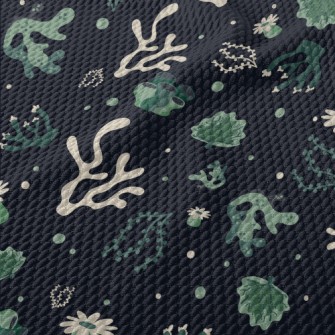 Green Floating Corals Birdseye Piqué