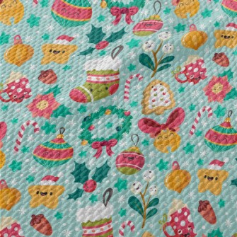 Happy Christmas Items Birdseye Piqué