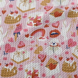 Pink And Happy Love And Desser Birdseye Piqué