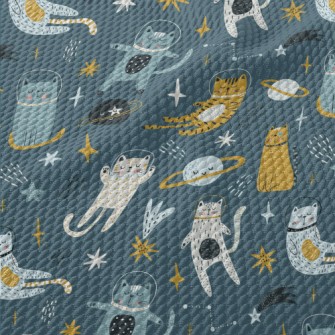 Cat Floating In Space Birdseye Piqué