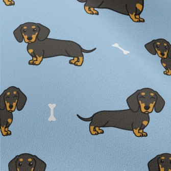 Long Cute Black Dachshund Chiffon