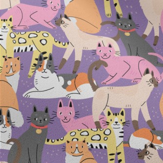 Elegant Colorful Cats Chiffon