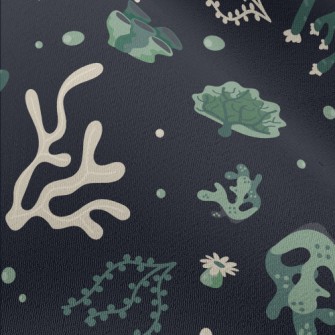 Green Floating Corals Chiffon