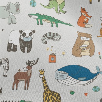 Animals Wearing Masks Chiffon