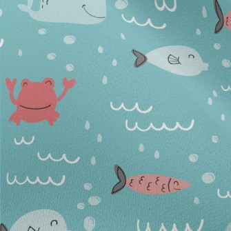 Whales And Fish Swimming In Th Chiffon