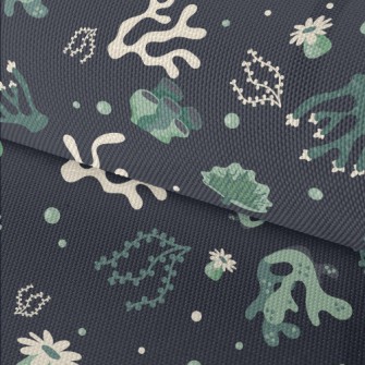 Green Floating Corals Waterproof Oxford