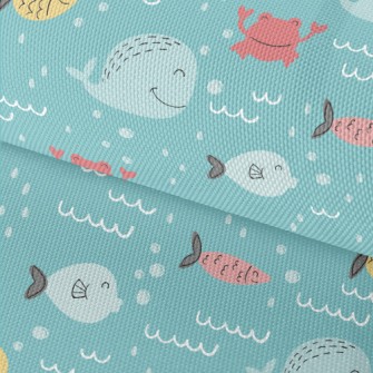 Whales And Fish Swimming In Th Waterproof Oxford