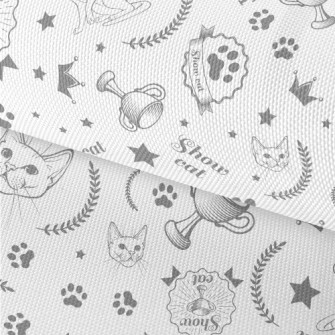 Realistic Line Drawing Of Cat Waterproof Oxford