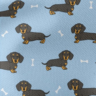Long Cute Black Dachshund Waterproof Canvas