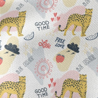 Cute Style Text And Leopard Waterproof Canvas