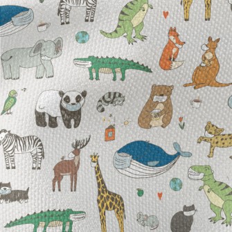 Animals Wearing Masks Waterproof Canvas